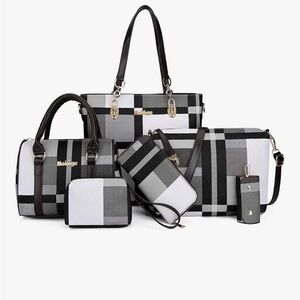 Black and Gray Women's Bag Set